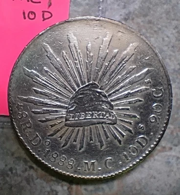 1888 Do Durango 8 Reales M.C. 10 D 20 G México  Foto 1 de 4