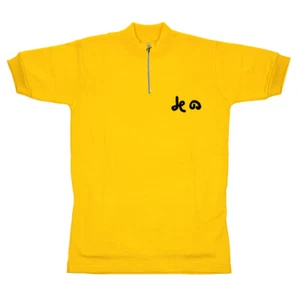 MAGLIA GIALLA Ciclismo Vintage Bike Jersey Made in Italy YELLOW JERSEY TOUR - Imagen 1 de 6