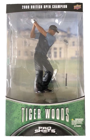 Tiger Woods Upper Deck Pro Shots 2000 British Open Champion Golf Figure NIB UD Cover
