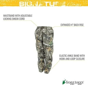 XL-XXL FROGG TOGGS Men Classic Pro Action Waterproof Breathable Rain Pants Camo - Picture 1 of 4