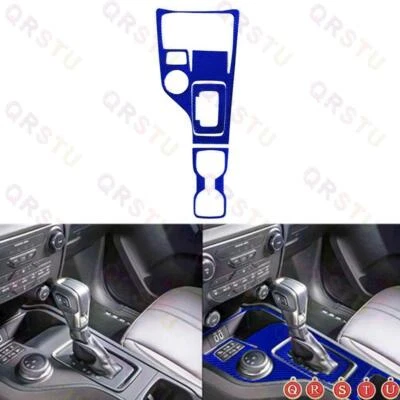 Blue Carbon Fiber Gear Shift & Cup Holder Cover Trim For Ford Ranger 2019-2022 - Изображение 1 из 4
