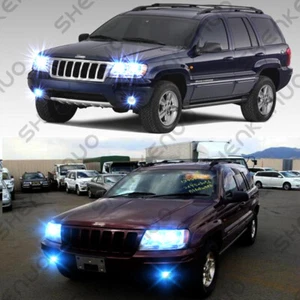 For Jeep Grand Cherokee 1999-04 8000K LED Headlight Bulbs Hi/Lo Beam Fog Lights - Picture 1 of 8