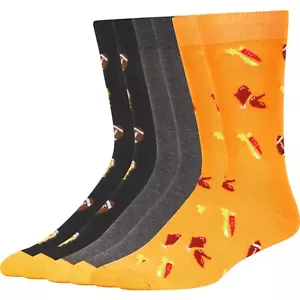 George Men's Fashion Crew Novelty Socks 3 Pair Shoe Size 6-12 Football - Picture 1 of 3