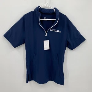 Nike Men's Seattle Seahawks NFL Sideline Coach 1/4 Zip Packable Hood Blue Size S - Picture 1 of 11