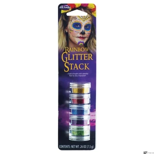 Fun World Rainbow Day of the Dead Sugar Skull Makeup .26 oz 5pc Halloween Gli... - Picture 1 of 1