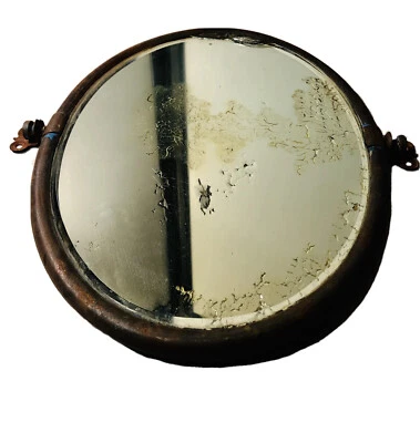 Vintage 1920’s Rustic Oval Hotel Bathroom Mirror Farm House Design Magnolia - Image 1 of 4