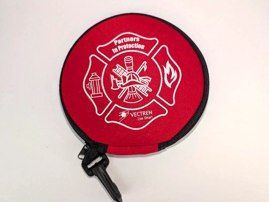 Red Nylon CD Case for 12 CD s FIRE Partners in Protection VECTREN Live Smart - Image 1 of 4