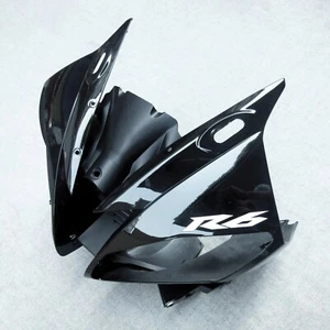 Front Head Fairing Nose Upper Cowl For Yamaha YZF R6 2006 2007 06 07 Gloss Black - Picture 1 of 1