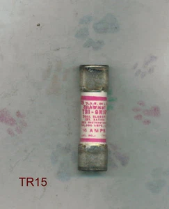 GOULD SHAWMUT TR15 FUSE 15 AMP 250 VOLT FUSE TIME DELAY - Picture 1 of 2