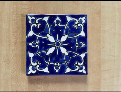 ACTUALIZADO: Azulejos cerámicos mediterráneos de 10 cm x 10 cm (4”x4”) pintados a mano Foto 1 de 3