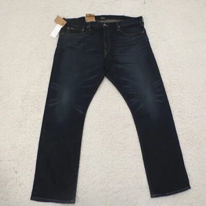 Polo Ralph Lauren Jeans Mens 40x32 Blue Denim Dark Wash Varick Slim Straight - Picture 1 of 10