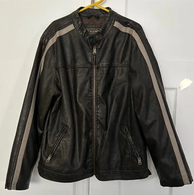 Vintage Arizona Jean Faux Leather Men's Motorcycle Jacket Grunge Style - Image 1 of 4