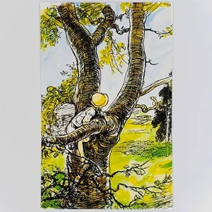 Classic Winnie the Pooh Postcard Christopher Robin Tree AA Milne Shepard Disney - Picture 1 of 2