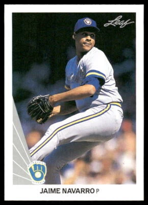 Jaime Navarro 1990 Leaf #85 Milwaukee Brewers - Image 1 of 2