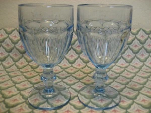 2 Libbey GIBRALTAR Wine Goblet Light Blue DuraTuff 9 oz ~ 6” EUC Lot A - Picture 1 of 5