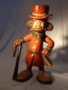 Carl Barks Scrooge Dagobert Duck Figur Holz - antik - selten - vintage - Rarität