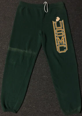 Calça de moletom desbotada vintage anos 90 USMC M exército faculdade militar PFU PE pista grunge punk - Imagem 1 de 4