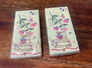 2 Unopened Botanical Sealed Modern Caspari Pocket/Purse Tissue - Picture 1 of 2