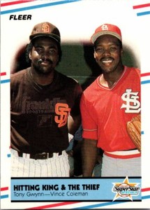 Tony Gwynn / Vince Coleman 1988 Fleer Hitting King & The Thief #634 San Diego