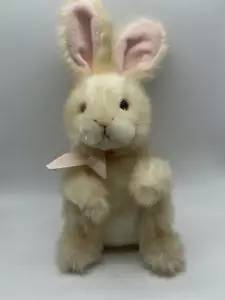 Russ Berrie 'Pokie' Stuffed Bunny Rabbit Plush w/ bow #27507 12" Yellow - Picture 1 of 8