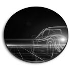 Round MDF Magnets - BW - Glowing Digital Art Car Concept #42956