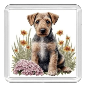 Airedale Terrier Welpe Hund Acryl Untersetzer Neuheit Getränk Tasse Matte tolles Geschenk - Bild 1 von 1