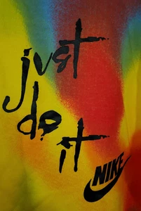 Nike Tie Dye Hoodie Size S Action Speaks Louder Just do it Colorful Sweatshirt - Picture 1 of 5