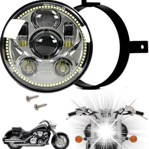 Eagle Lights Honda VTX Chrome Proyección LED Faro Plug & Play w / Halo Ring - Imagen 1 de 12