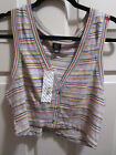 URBAN OUTFITTERS BDG STRIPED CROPPED VEST TANK TOP  SIZE LARGE   NEW