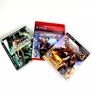 Uncharted 1 2 3 Sony PlayStation 3 Game Lot PS3 Bundle Trilogy LNC - Picture 1 of 13