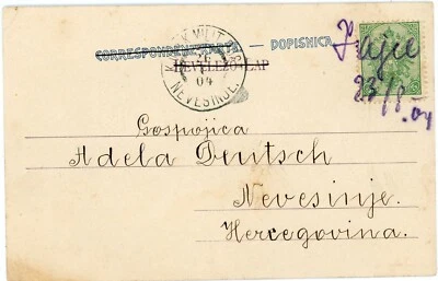 Bosnia & Herzegovina Sc#14(single frank)-JAJCE-23/8/O4-HANDWRITTEN CANCEL-Postca - Image 1 of 2