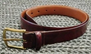 Mens Warehouse Genuine Italian Leather Brown Belt Made In Italy Size 34 - Picture 1 of 6