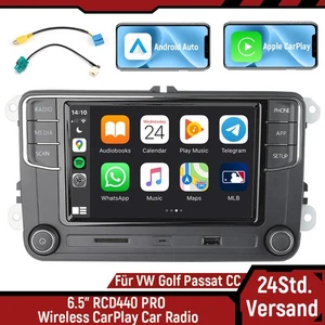 6.5" Wireless Android Auto CarPlay Radio RCD440 Plus RCD330 Für VW Golf MK6 CC - Bild 1 von 16