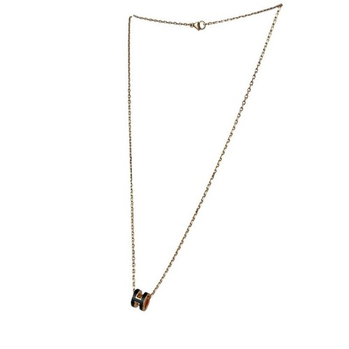 HERMÈS Collana Hermes Ciondolo Mini Pop H Cenere Nero Oro Rosa Accessori