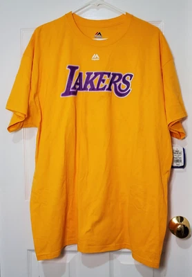NWT-Majestic Los Angeles Lakers Men’s T-Shirt – Gold – Size XL - Image 1 of 4