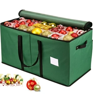 Christmas Ornament Storage Box Holds 128 Holiday Ornaments 3 Inch, Adjustable - Picture 1 of 4