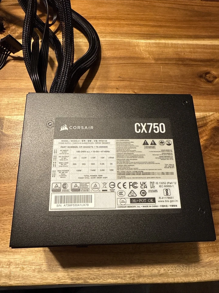 Corsair CX750 750W, PC-Netzteil, schwarz - Bild 1 von 1