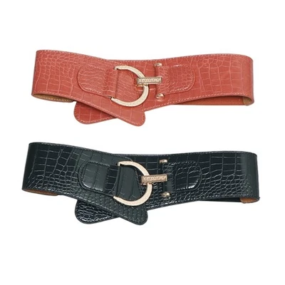 Ladies Elastic Under Bust Corset Ladies Wide Waist Belt for Banquet Coat Shirt - Image 1 of 4