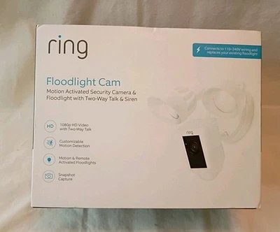 Ring Floodlight Cam Home Security Camera 1080P Wired New - Image 1 of 4