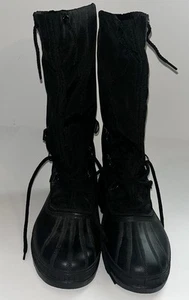 BOTAS DE NIEVE DE INVIERNO AISLADAS DE GOMA DE NAILON NEGRAS SOREL SNOWLION talla 12 para hombre usadas en excelente estado - Imagen 1 de 8