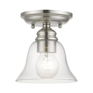 Livex Lighting 46481 Moreland 6"W Flush Mount Urn Ceiling Fixture - Nickel - Picture 1 of 9