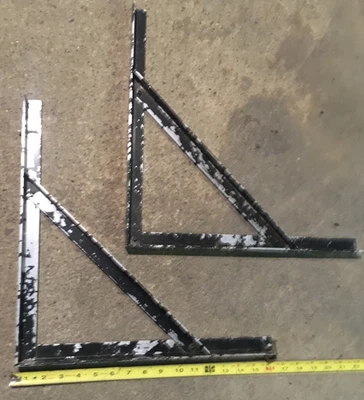 Suportes de prateleira vintage resistentes - Par de prateleiras flutuantes de suporte 16"x16" EUA - Imagem 1 de 4