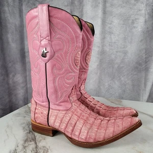 Stivali western Los Altos originali coda di coccodrillo da uomo taglia 7,5 EE ROSA - Foto 1 di 20