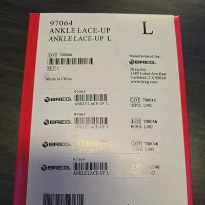 BREG Lace-Up  Ankle Lace Up Brace, (Large, Black) 97064 - Image 1 of 3