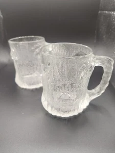 Vintage McDONALD'S 1993 THE FLINTSTONES PRE-DAWN FROSTED GLASS MUG CUP Lot Of 2 - Picture 1 of 14