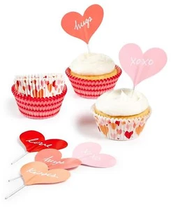 Martha Stewart Collection Heart Cupcake Liners & Toppers - New in Box 96 Pieces - Picture 1 of 4