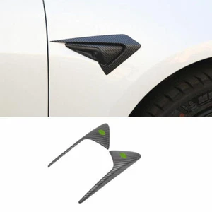 Matt Carbon Fiber Outer Side Camera Cover Trim 2pcs For Tesla Model 3 2017-2021 - Picture 1 of 5