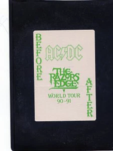 AC DC - THE RAZORS EDGE WORLD TOUR 90-91-BEFORE / AFTER SHOW BACKSTAGE PASS - Picture 1 of 1