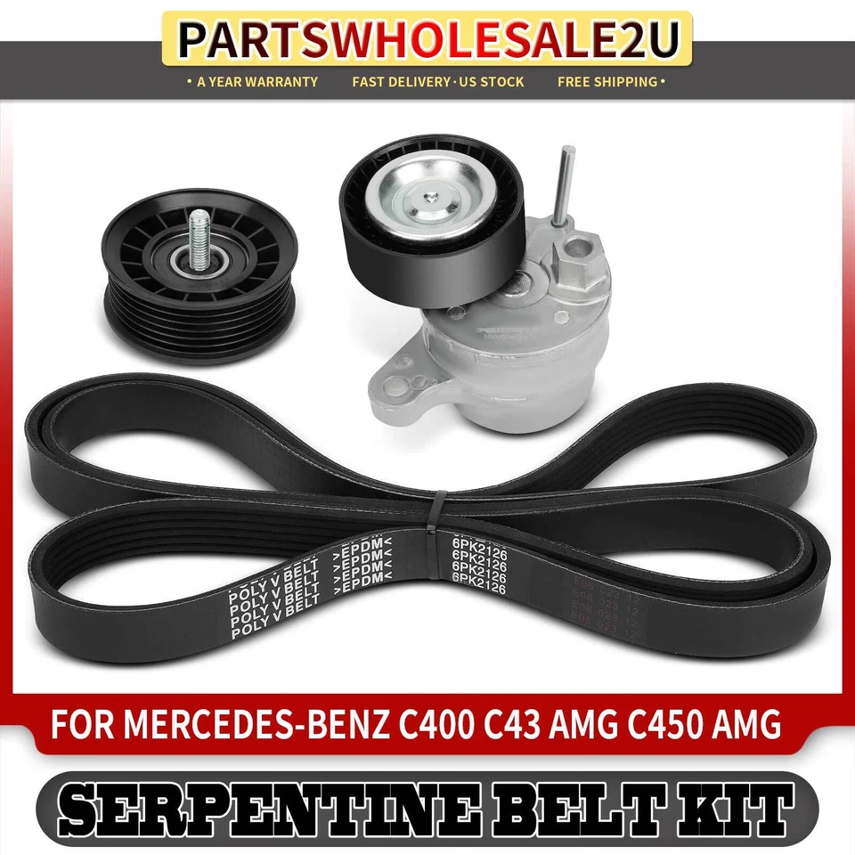 3x Serpentine Belt Drive Component Kit for Mercedes-Benz E400 C43 AMG C450 AMG - Image 1 of 4