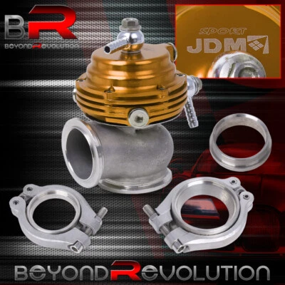 35mm 38mm Gold Turbo Boost Manifold Flanges External Wastegate V-Band Dump Valve - Image 1 of 4